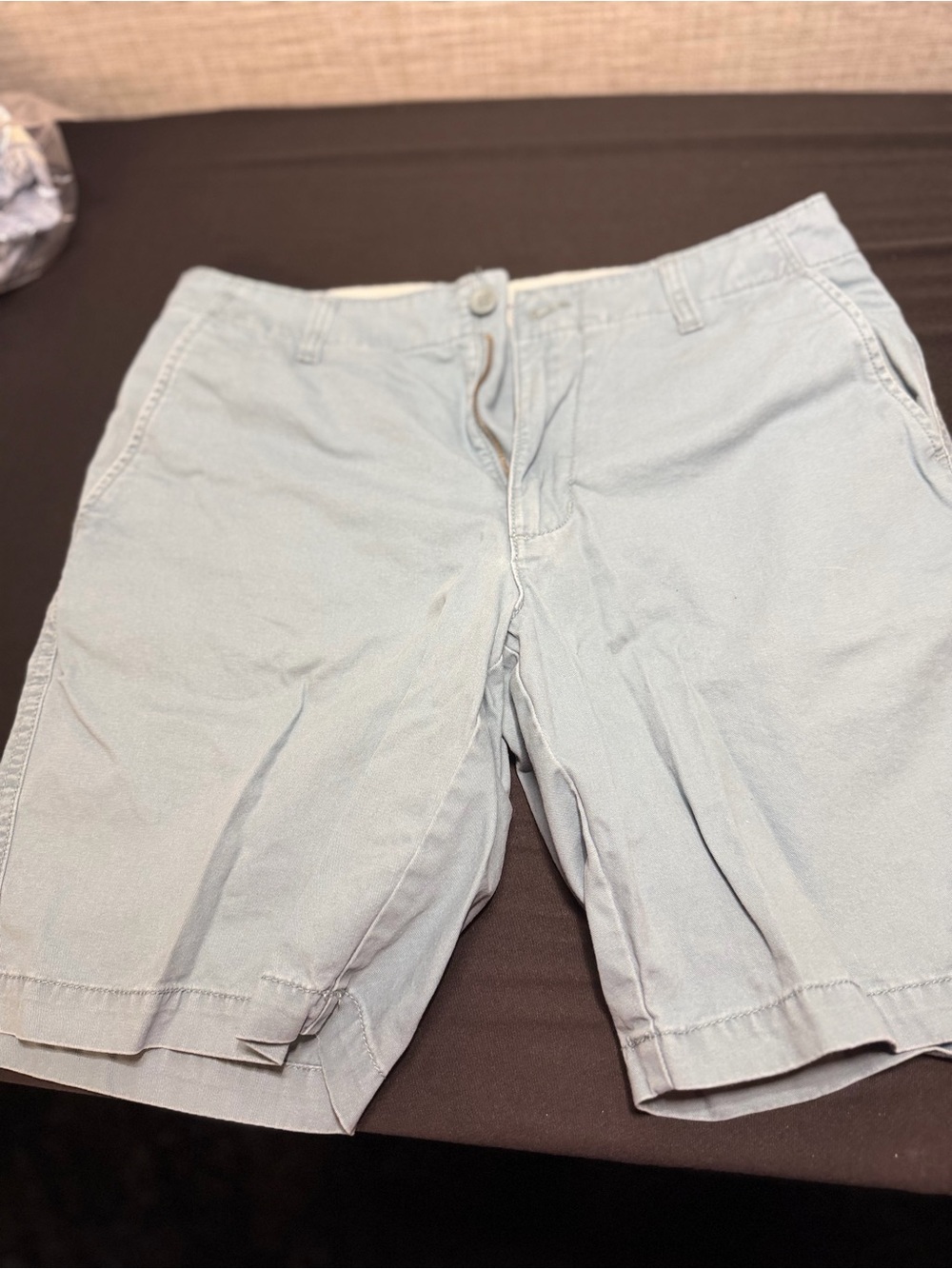 Old Navy Men's Pale Blue Flat-Front Chino Shorts